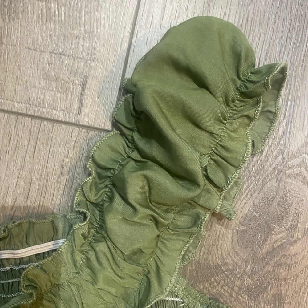 Cider Olive Green Smocked Dress - Picture 3 of 7
